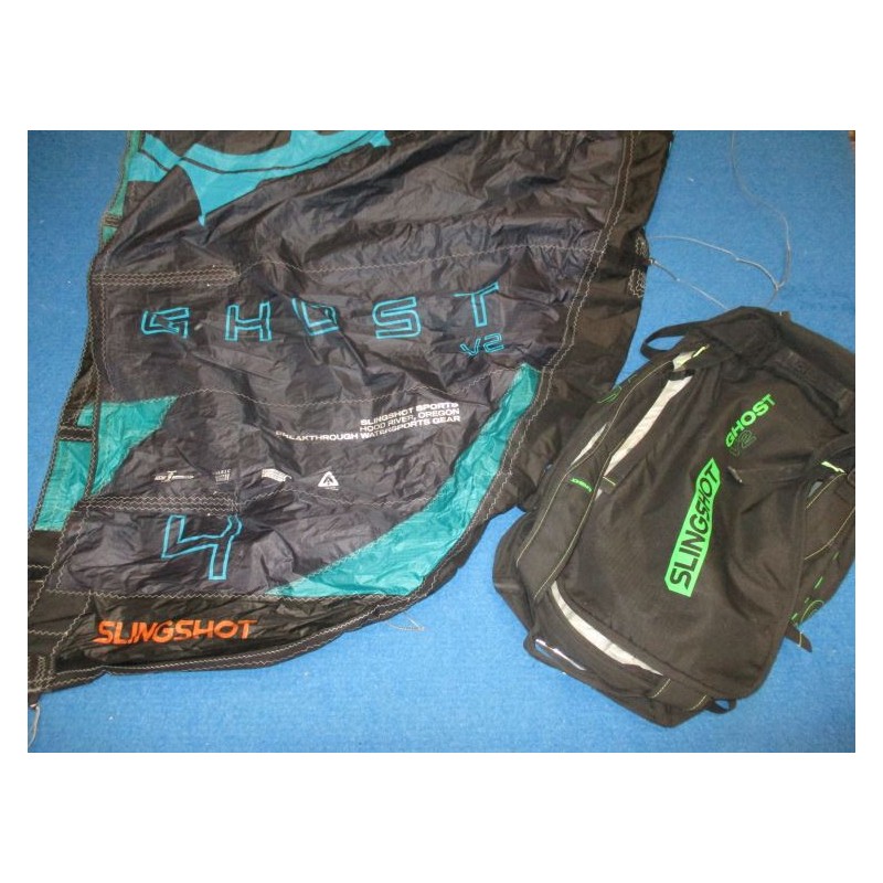 Aile nue Kitesurf TEST Slingshot GHOST V2 4 m² 2022 bleu