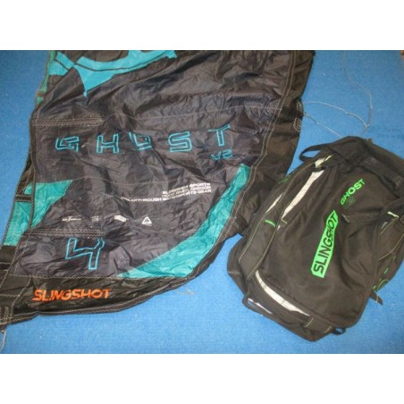 Aile nue Kitesurf TEST Slingshot GHOST V2 4 m² 2022 bleu