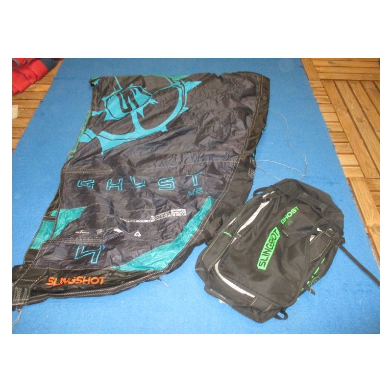 Aile nue Kitesurf TEST Slingshot GHOST V2 4 m² 2022 bleu