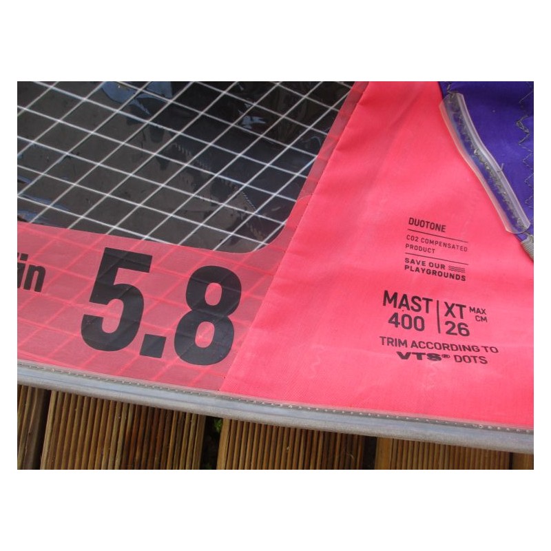 Voile Windsurf occasion Duotone WARP FIN 5,8 m² 2023