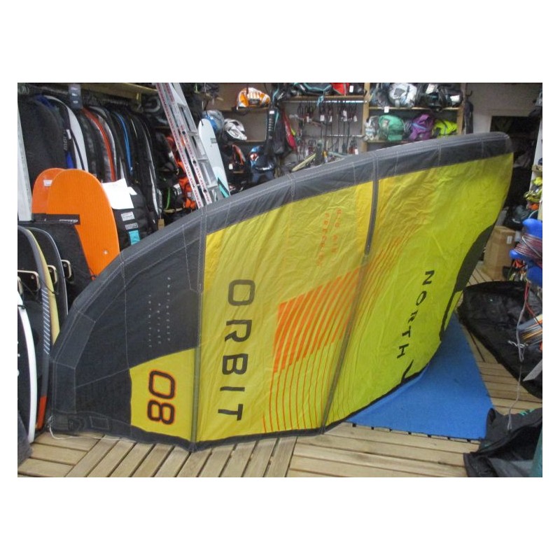 Aile nue Kitesurf occasion North Kiteboarding Orbit 8 m² 2024 Sunset Yellow