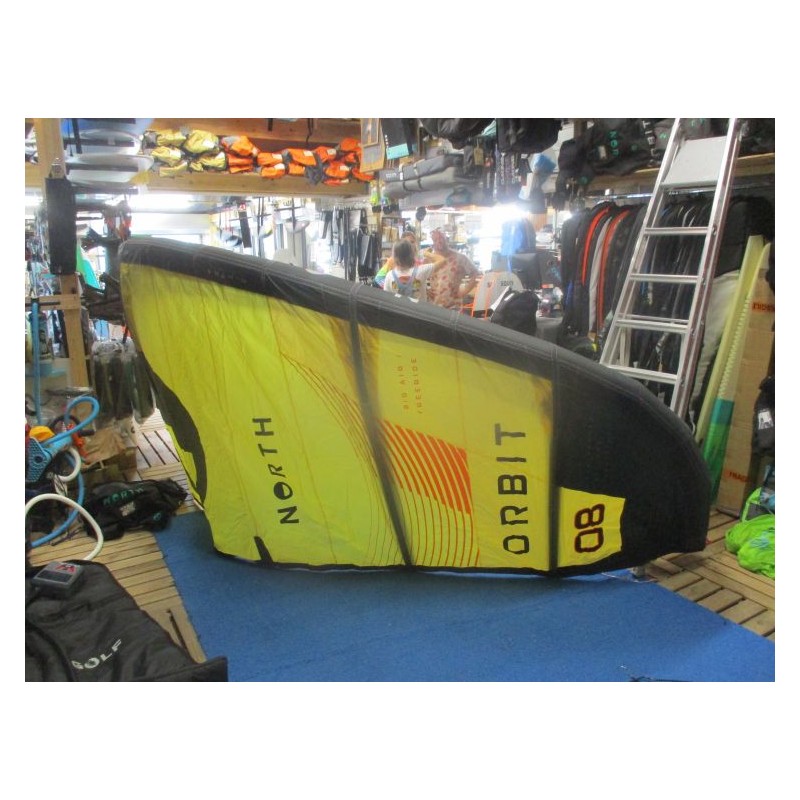 Aile nue Kitesurf occasion North Orbit 8 m² 2024 Sunset Yellow