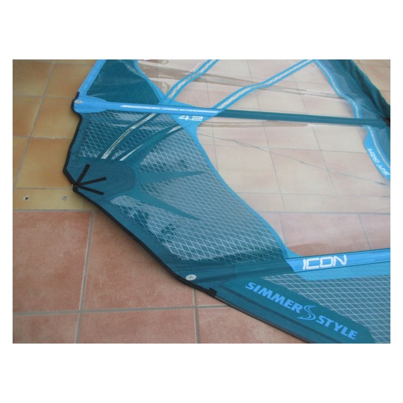 Voile Windsurf occasion Simmer ICON 4,2 m² 2021 Petrol/Blue