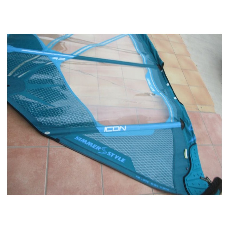 Voile Windsurf occasion Simmer ICON 4,2 m² 2021 Petrol/Blue