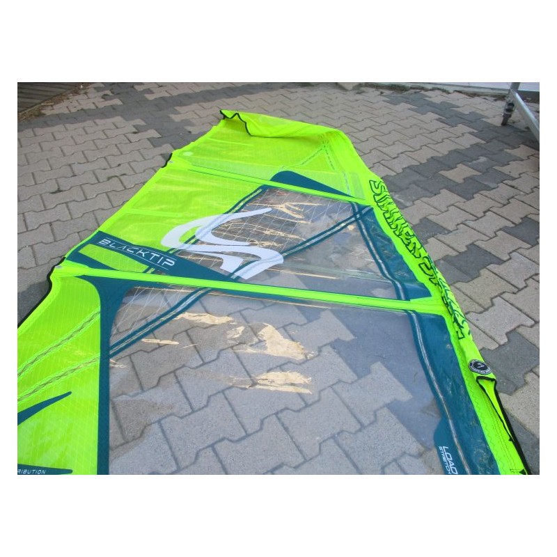 Voile Windsurf occasion Simmer BLACKTIP 5 m² 2023 yellow/petrol