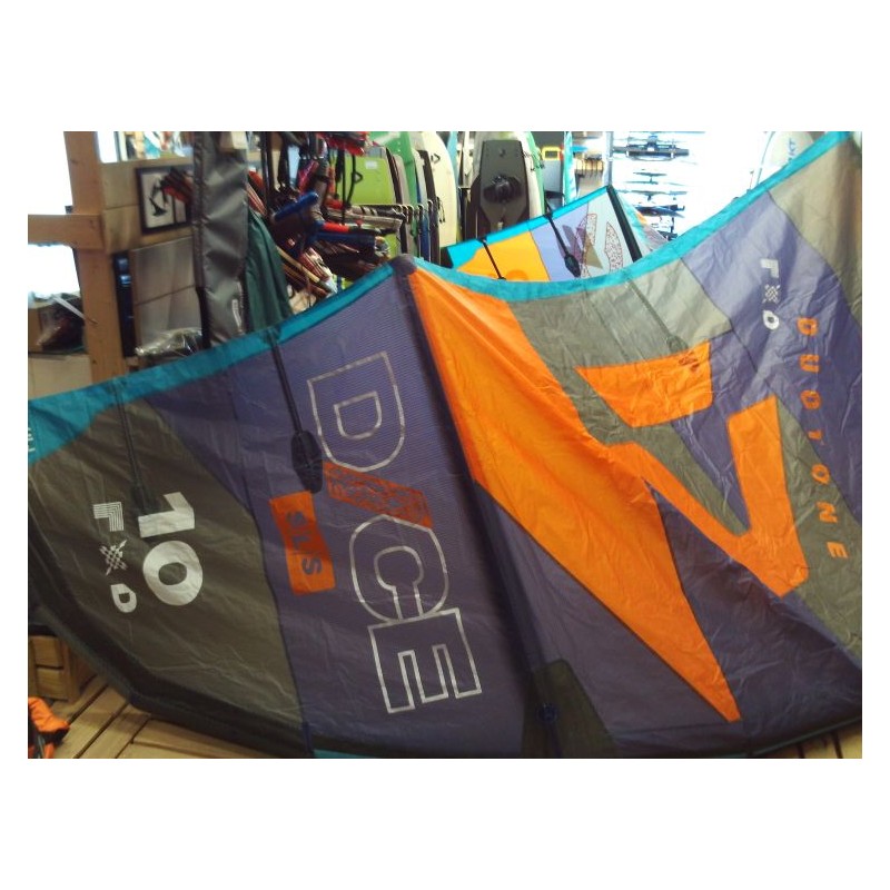 Aile nue Kitesurf occasion Duotone Dice SLS 10 m² 2024 lime/Dark-Grey